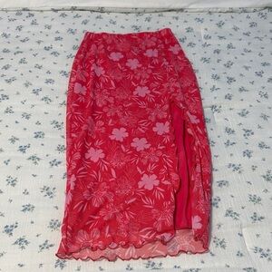 Floral Red Skirt